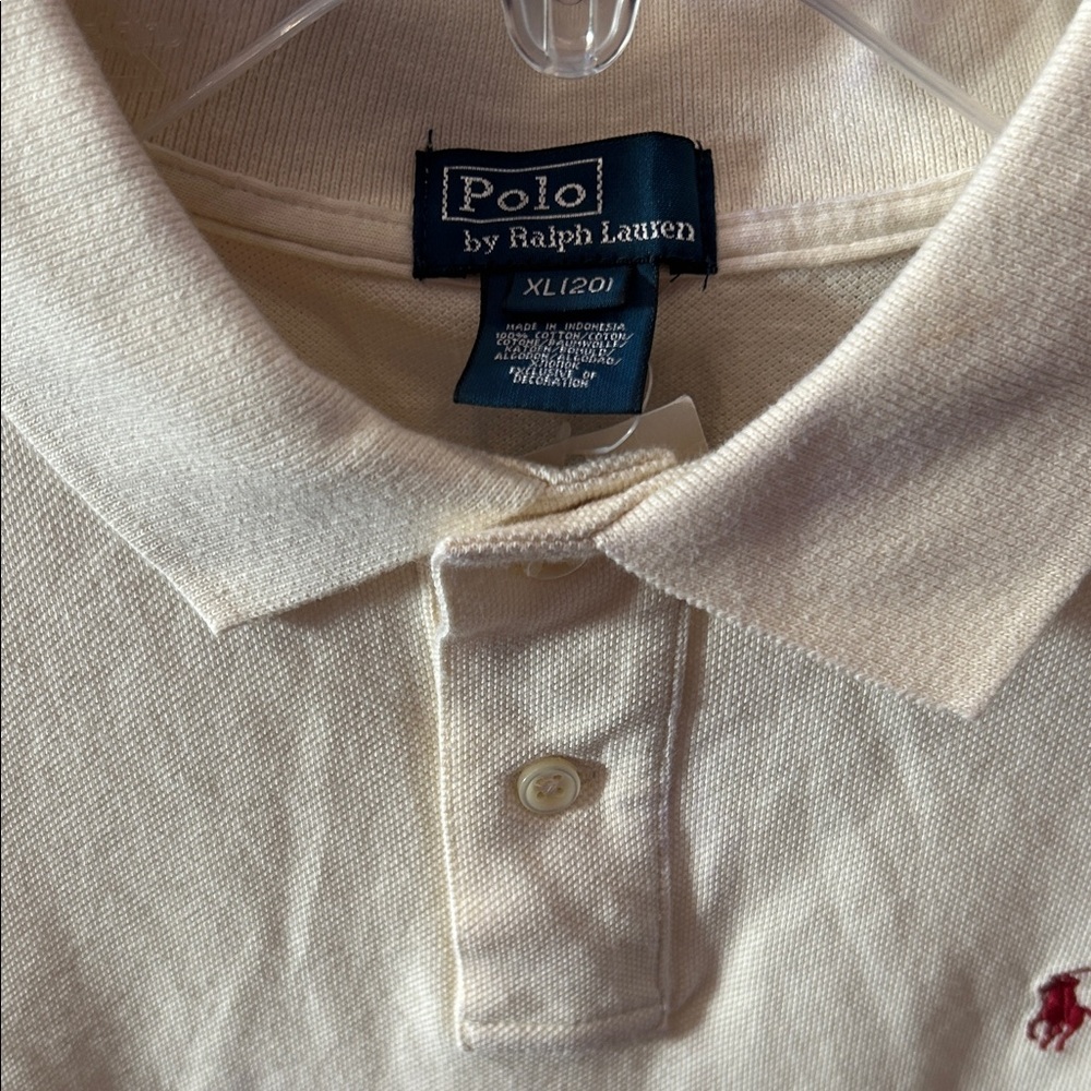 Polo by Ralph Lauren Cream Long Sleeve Polo Shirt - Picture 3 of 8